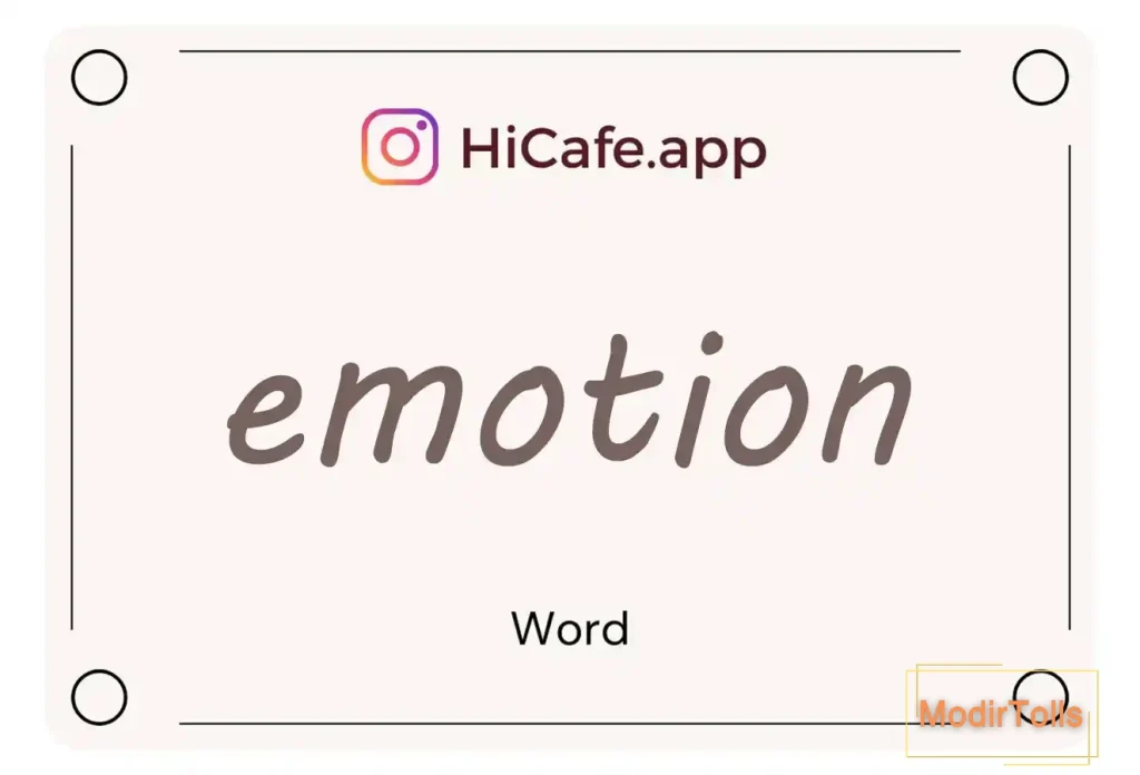 Meaning and usage of emotion word