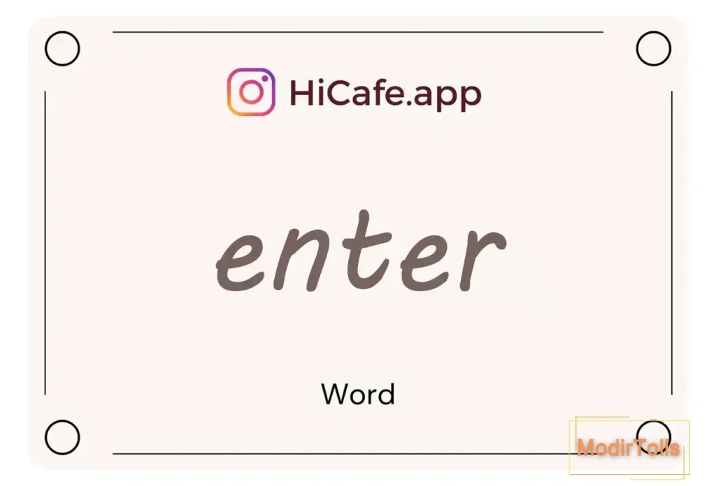 Meaning and usage of enter word