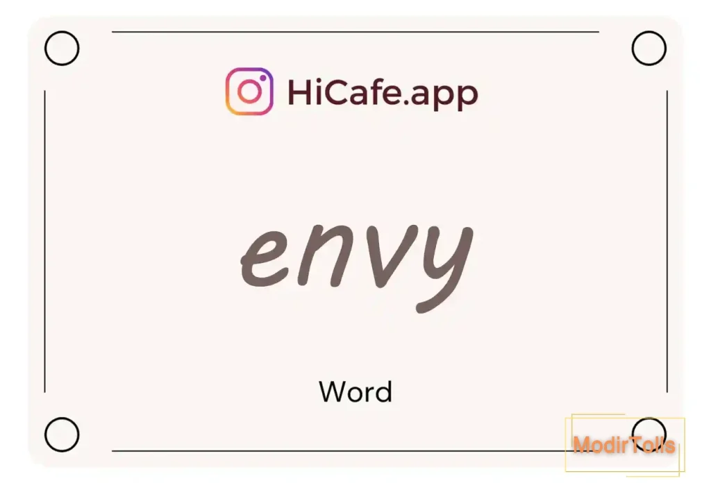Meaning and usage of envy word