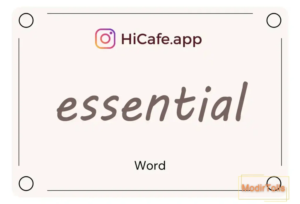 Meaning and usage of essential word