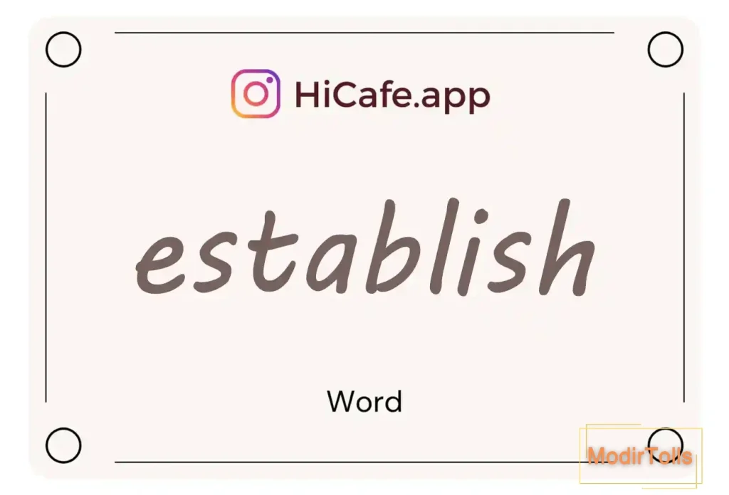 Meaning and usage of establish word