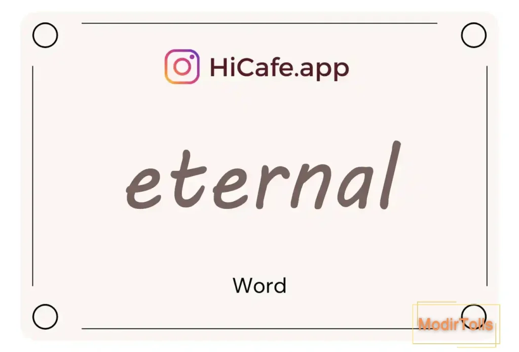 Meaning and usage of eternal word