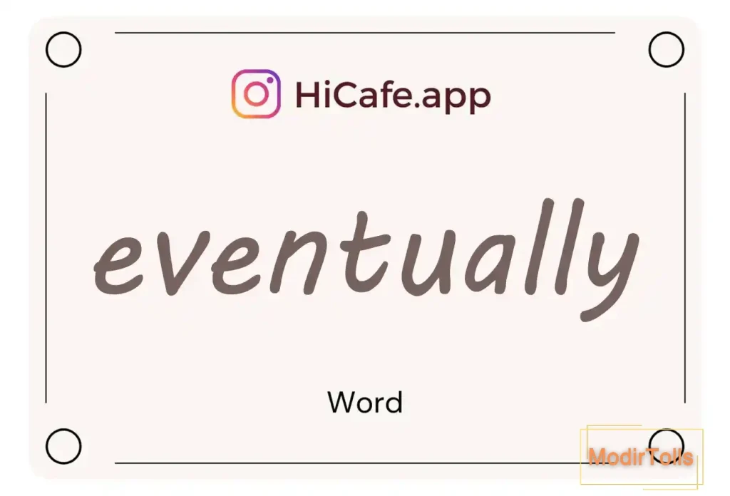 Meaning and usage of eventually word