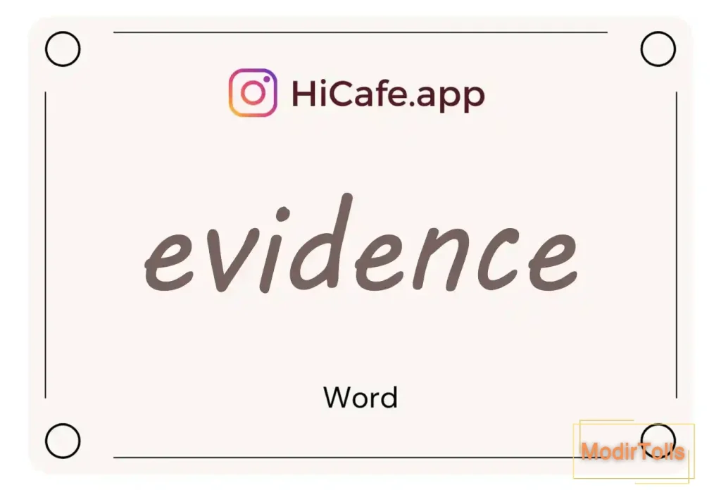Meaning and usage of evidence word