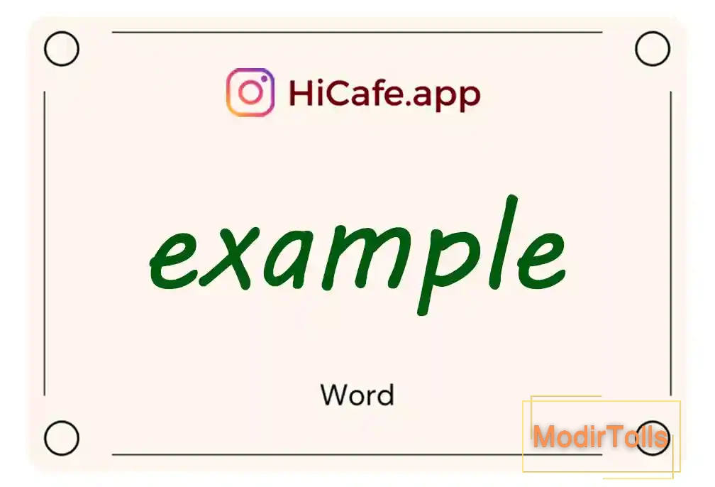 Meaning and usage of example word
