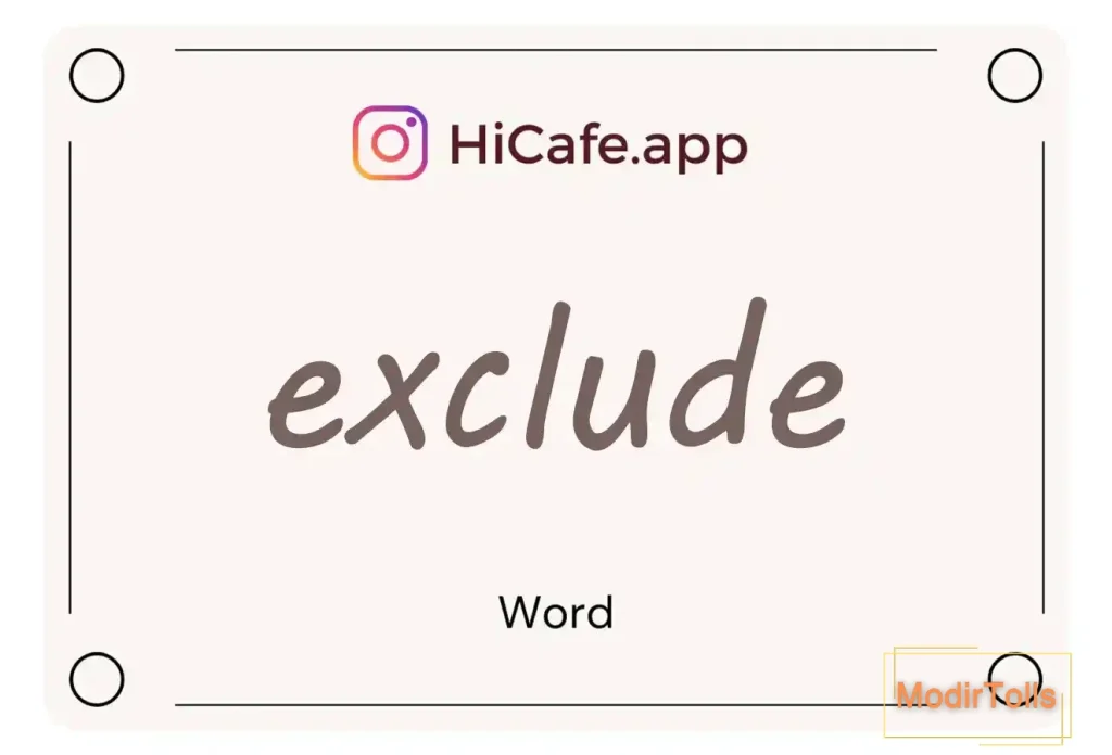 Meaning and usage of exclude word