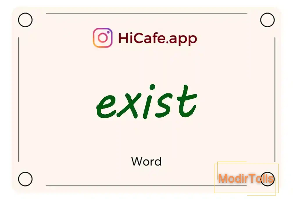 Meaning and usage of exist word