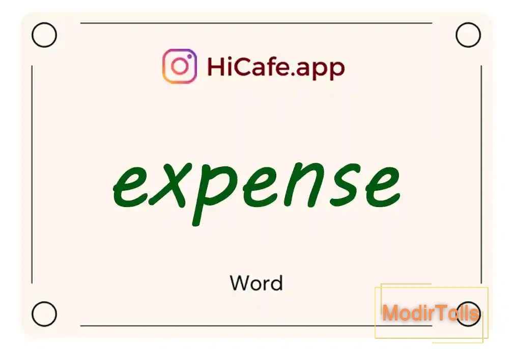 Meaning and usage of expense word