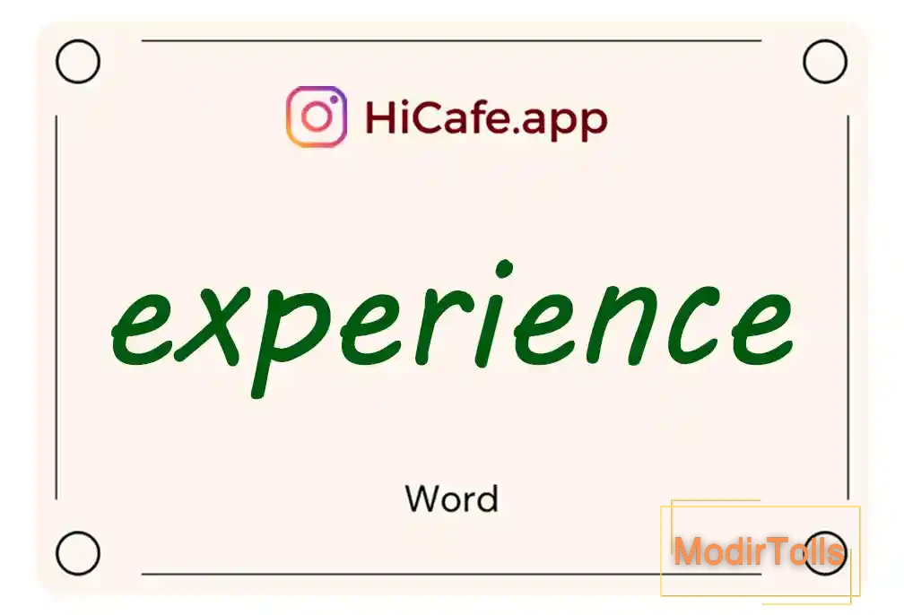 Meaning and usage of experience word