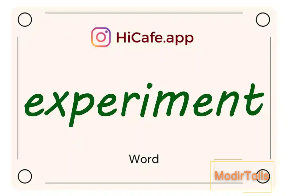 Meaning and usage of experiment word