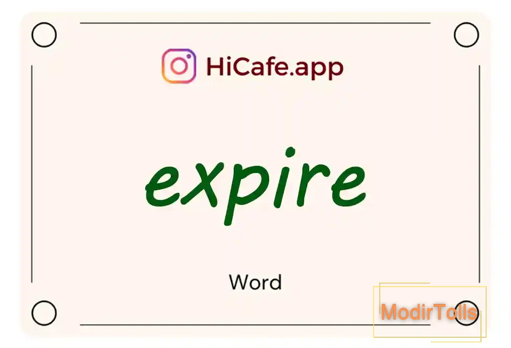 Meaning and usage of expire word