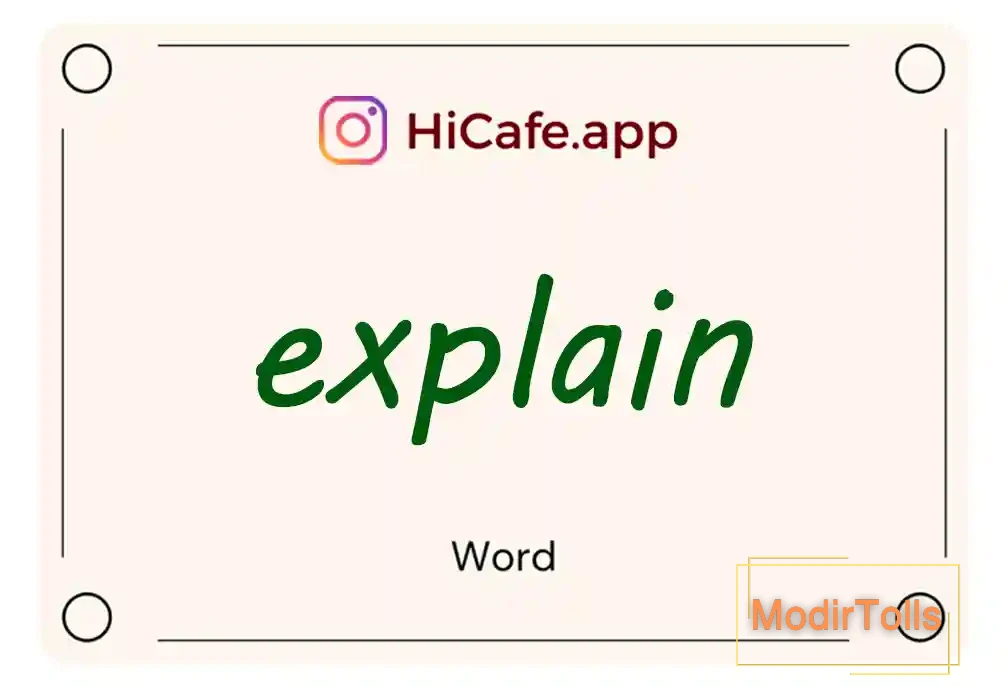 Meaning and usage of explain word
