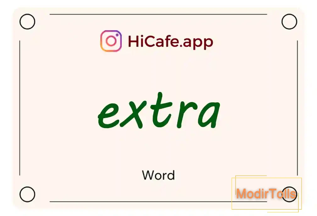Meaning and usage of extra word