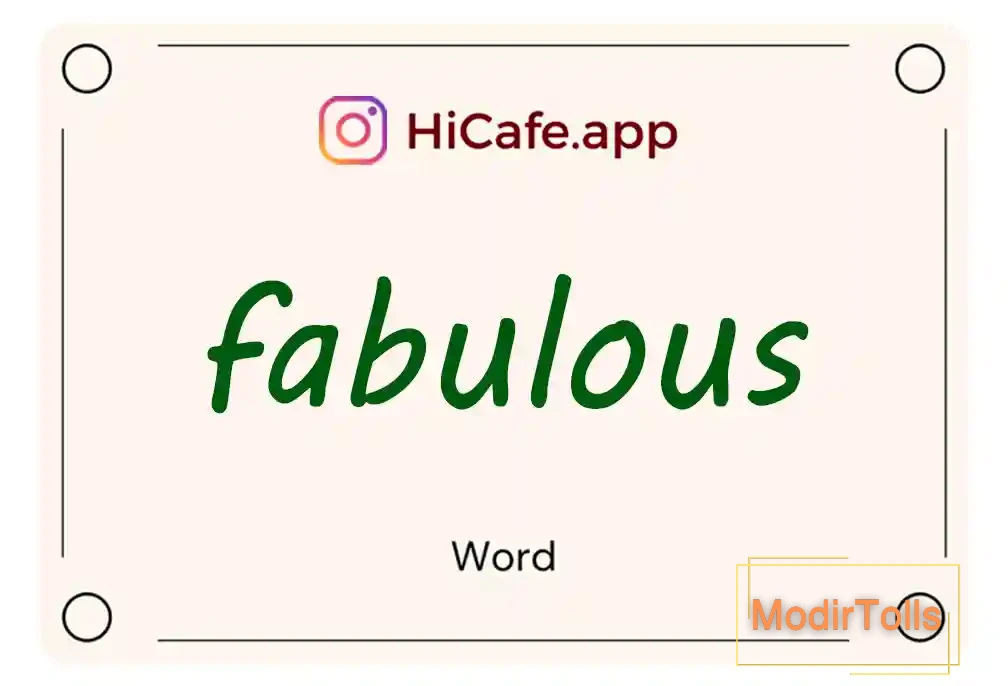 Meaning and usage of fabulous word