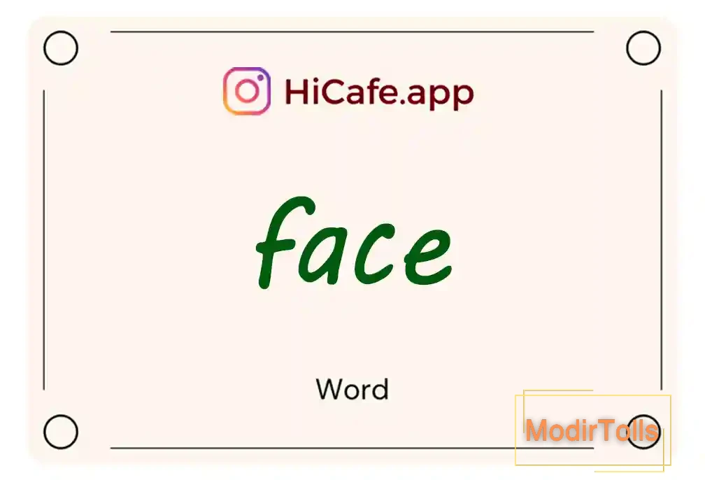 Meaning and usage of face word