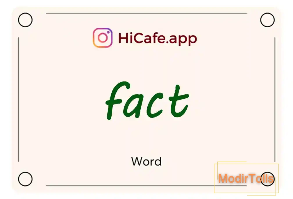 Meaning and usage of fact word