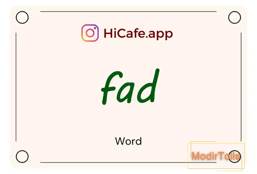 Meaning and usage of fad word