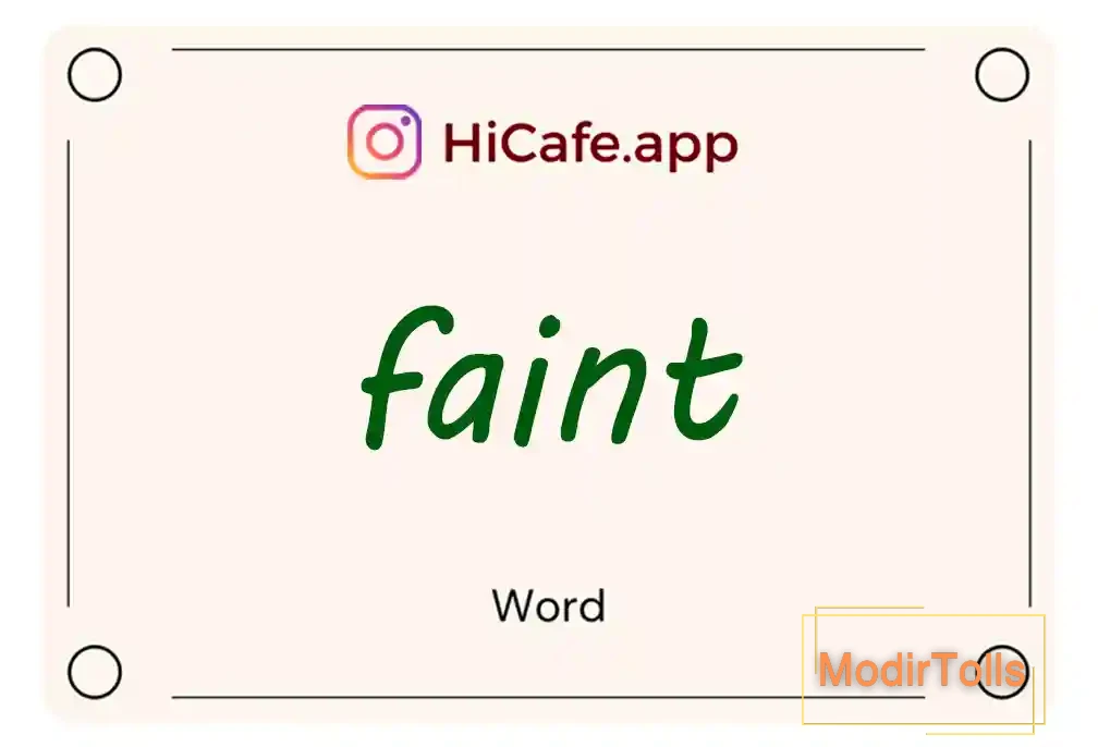 Meaning and usage of faint word