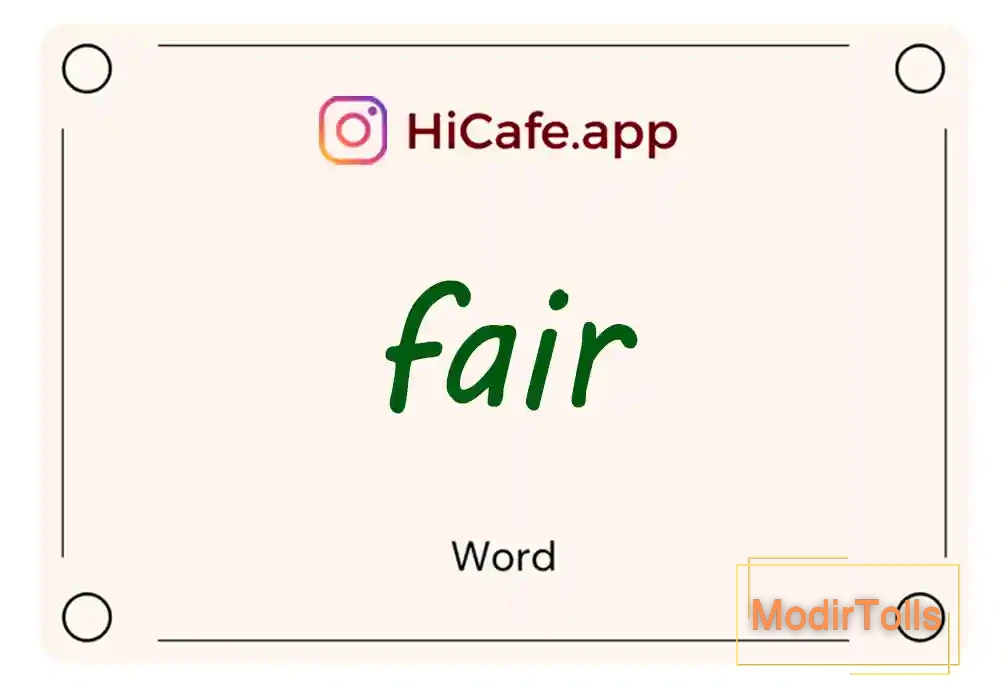 Meaning and usage of fair word