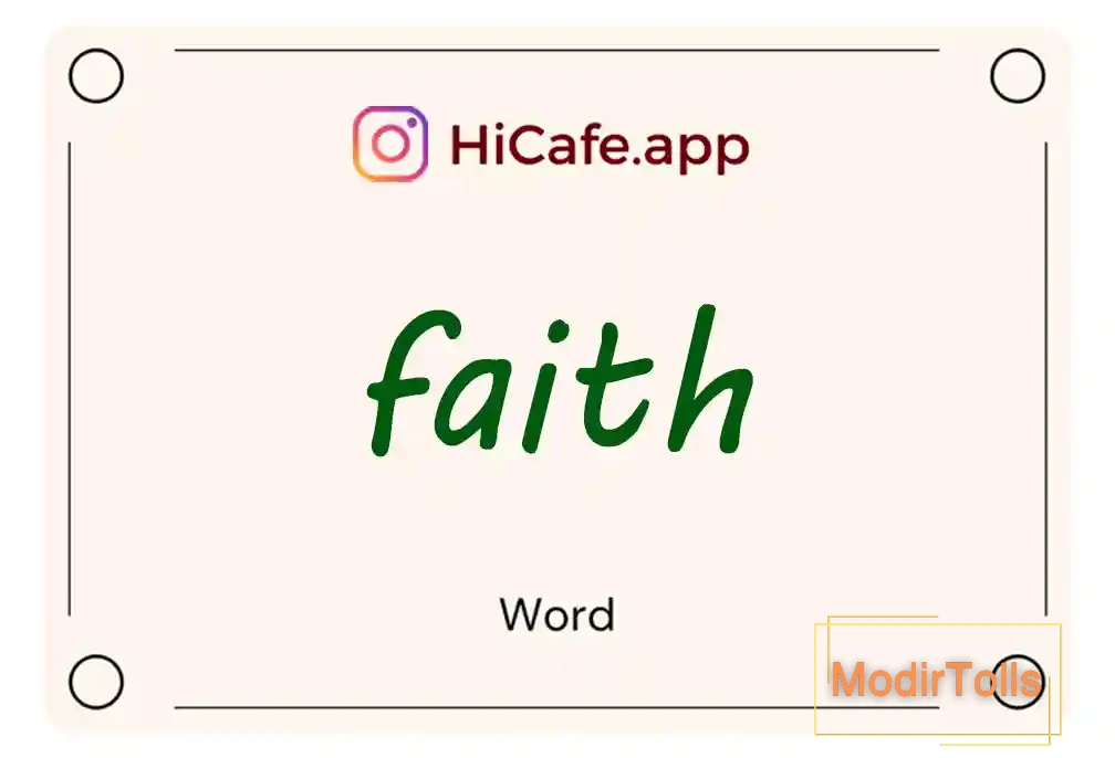 Meaning and usage of faith word