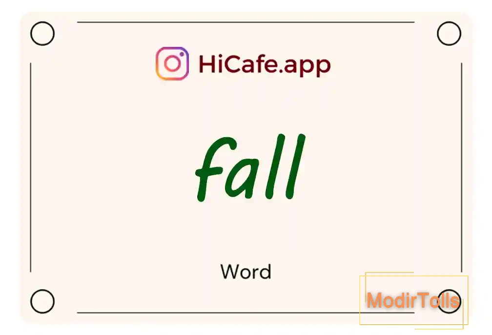 Meaning and usage of fall word