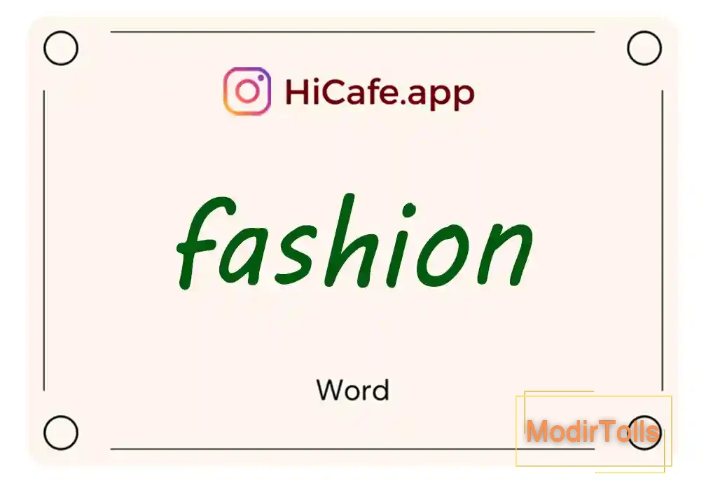 Meaning and usage of fashion word