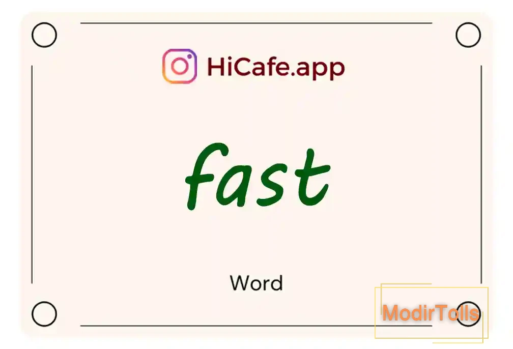 Meaning and usage of fast word
