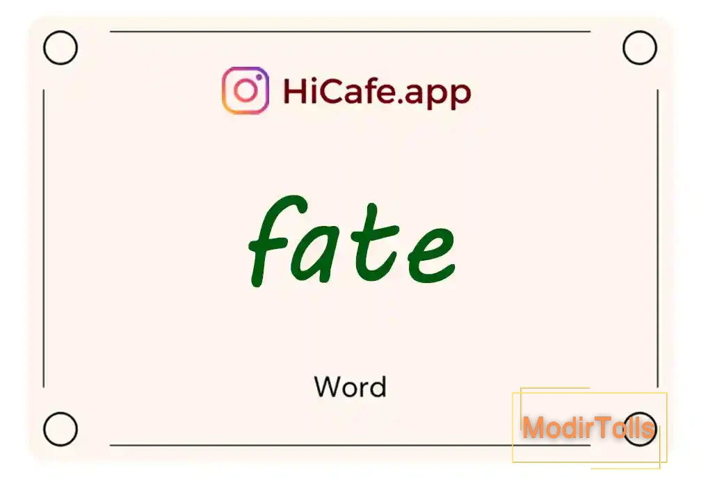 Meaning and usage of fate word