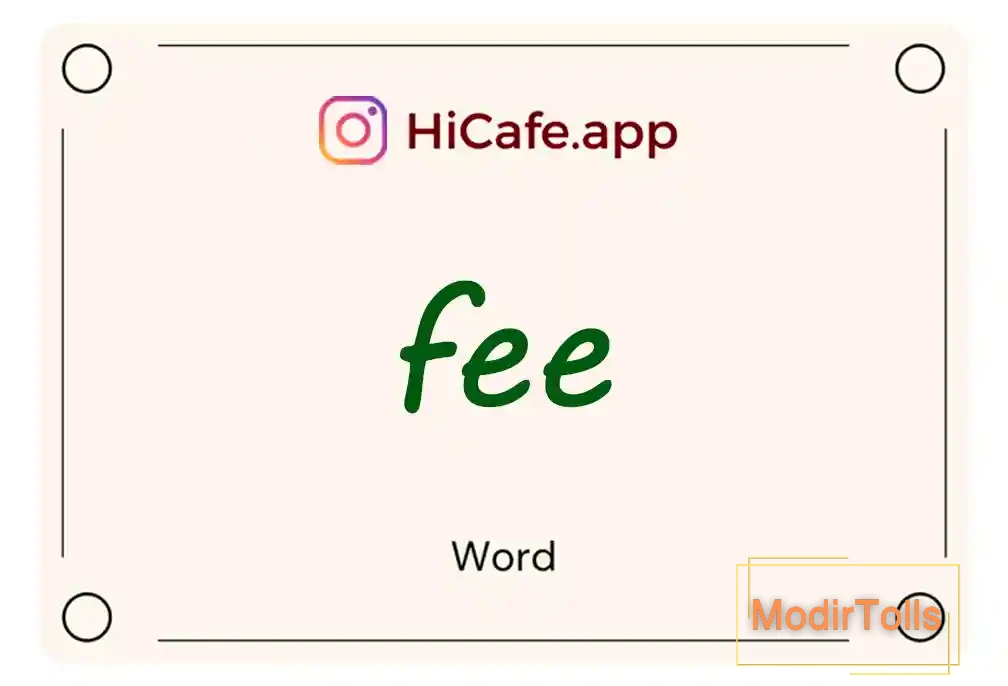 Meaning and usage of fee word