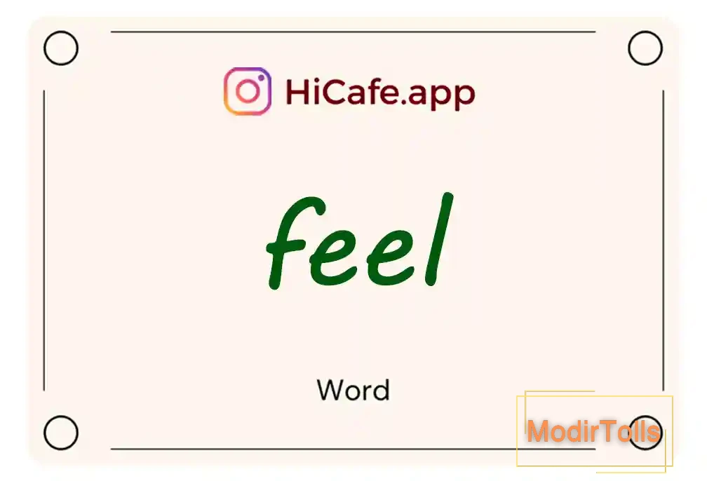 Meaning and usage of feel word