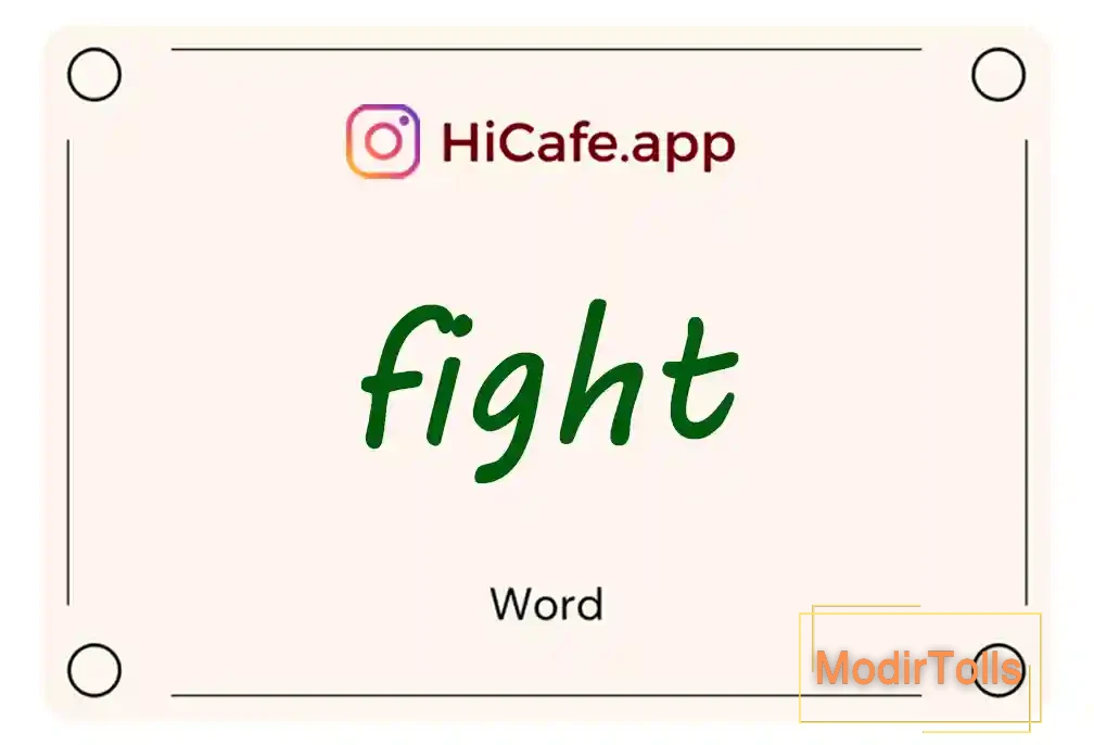 Meaning and usage of fight word