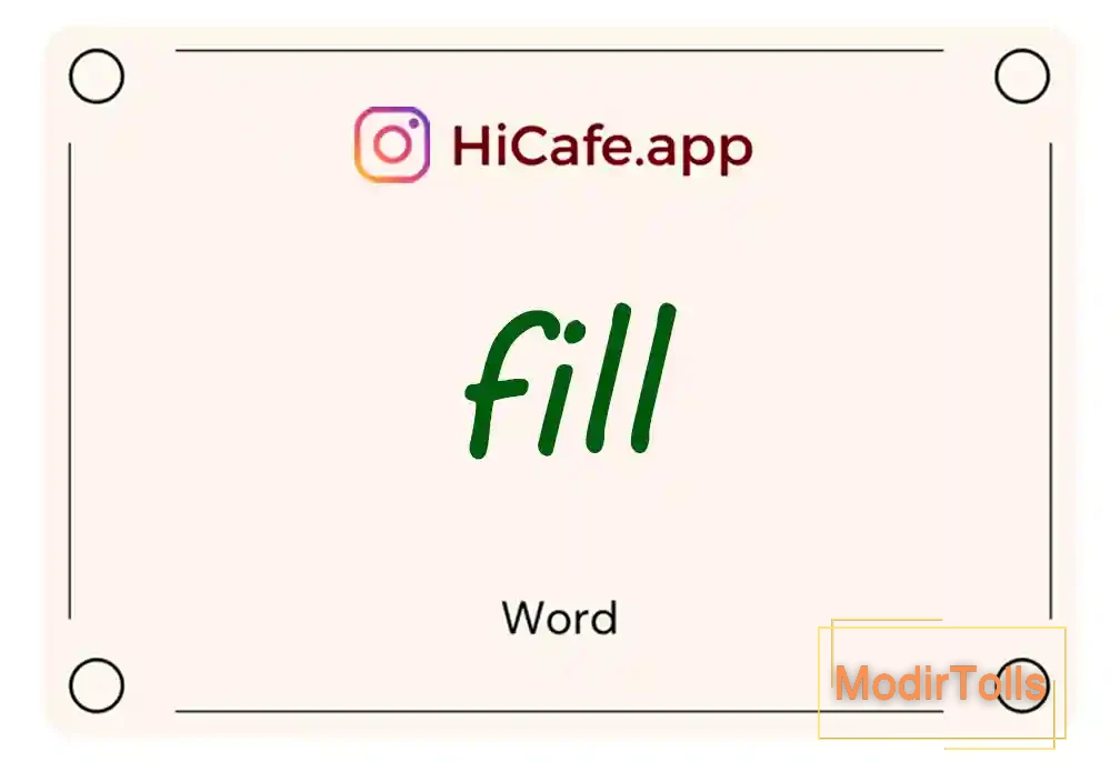 Meaning and usage of fill word