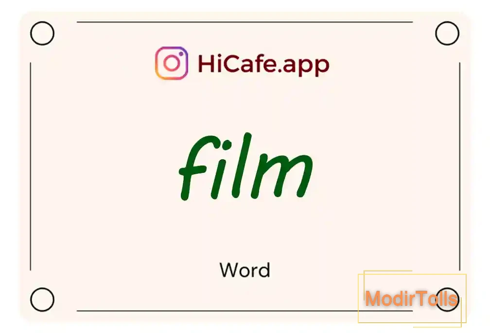 Meaning and usage of film word