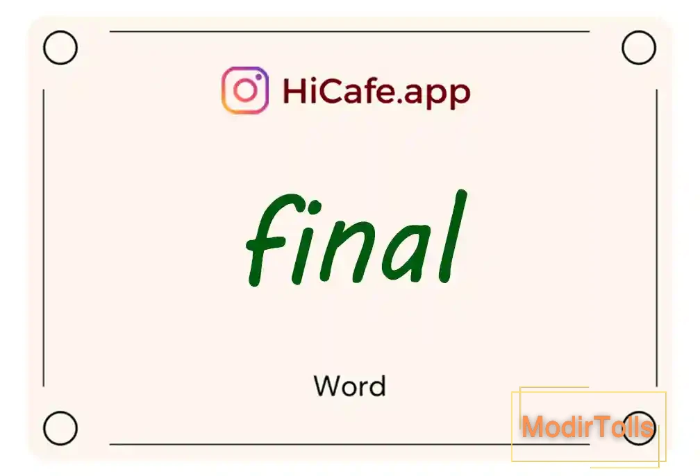 Meaning and usage of final word