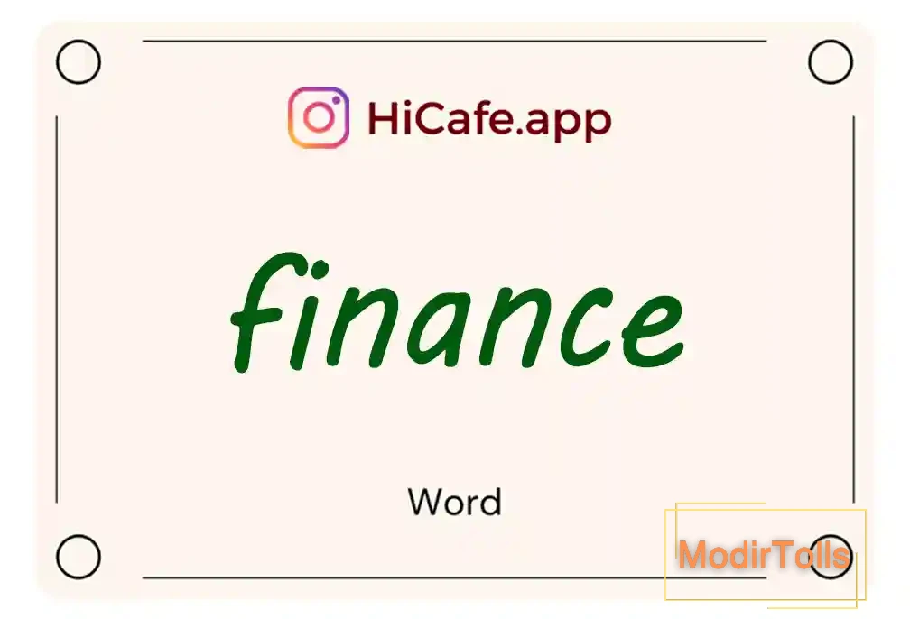 Meaning and usage of finance word
