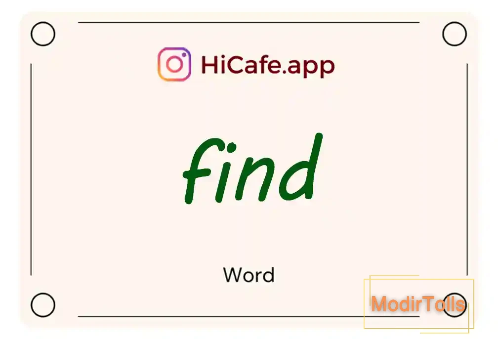 Meaning and usage of find word
