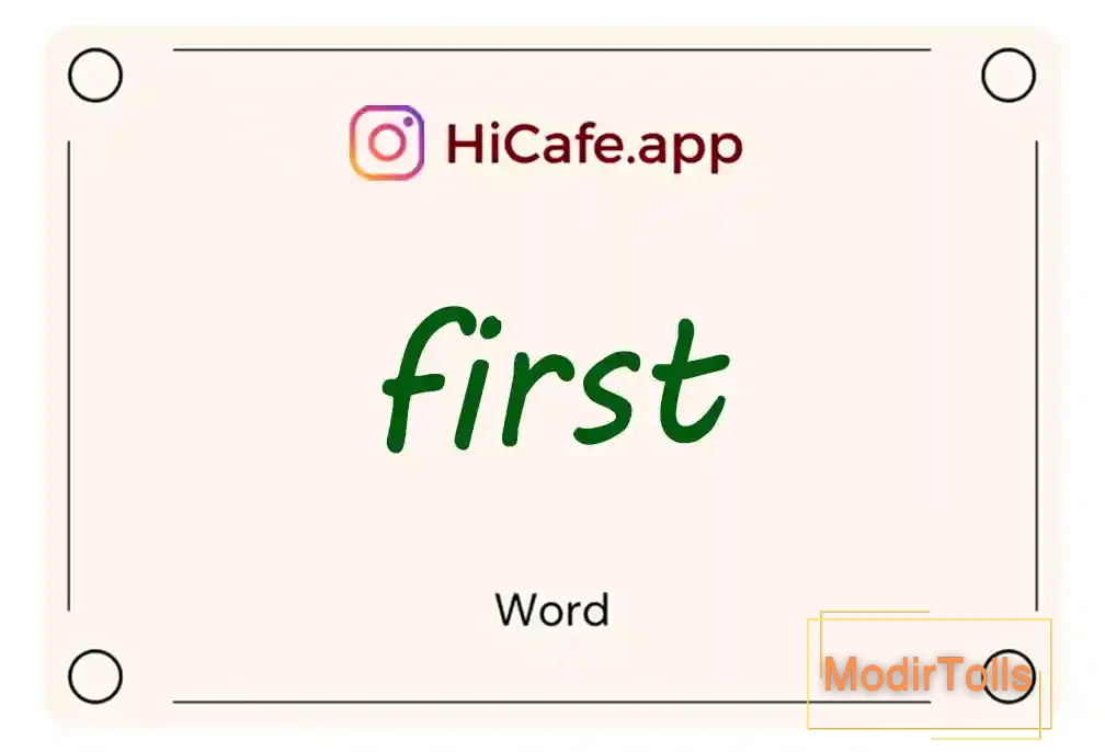 Meaning and usage of first word