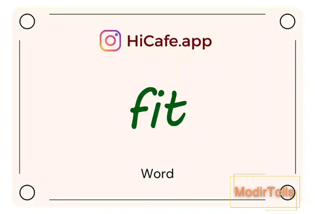 Meaning and usage of fit word