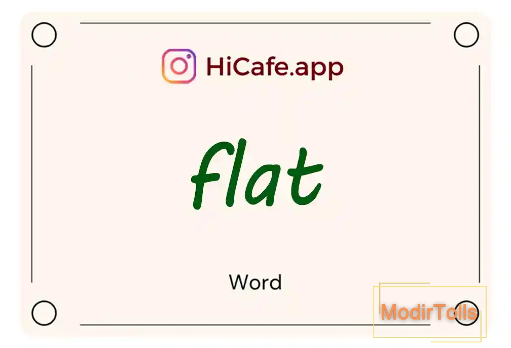 Meaning and usage of flat word
