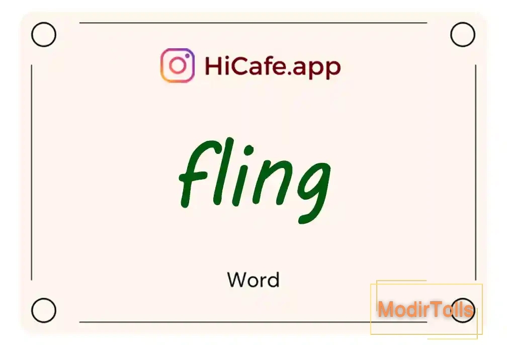 Meaning and usage of fling word