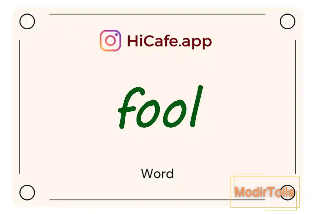 Meaning and usage of fool word
