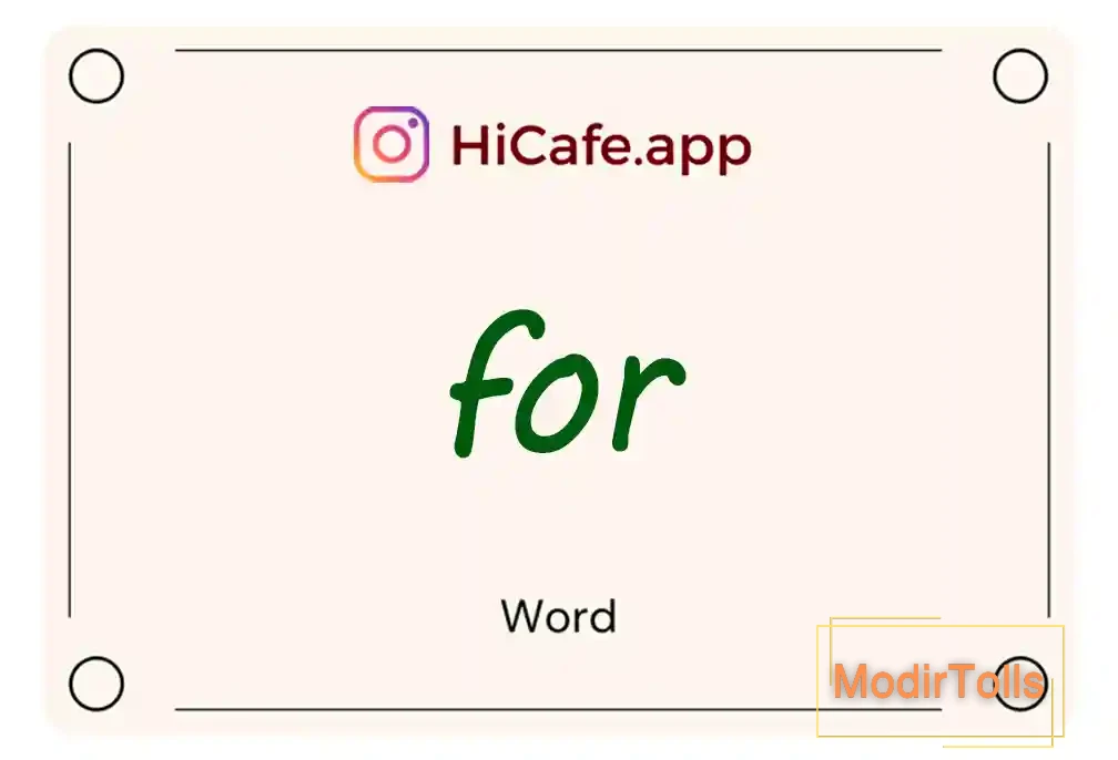 Meaning and usage of for word