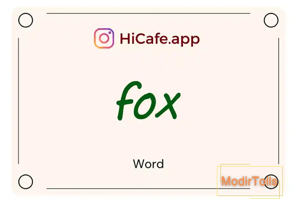 Meaning and usage of fox word
