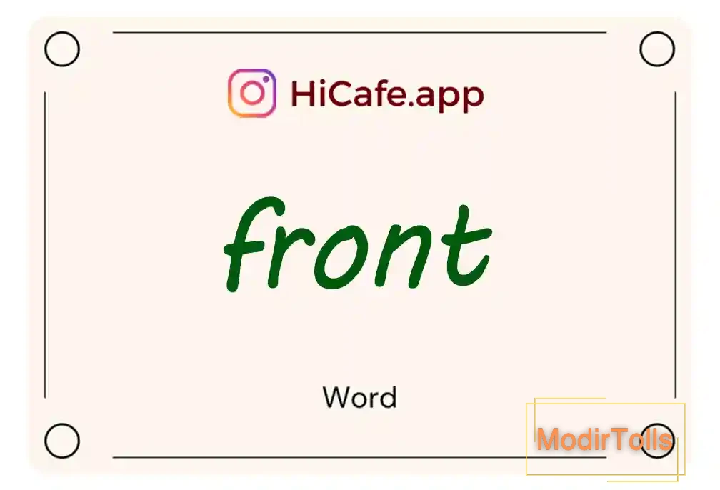 Meaning and usage of front word
