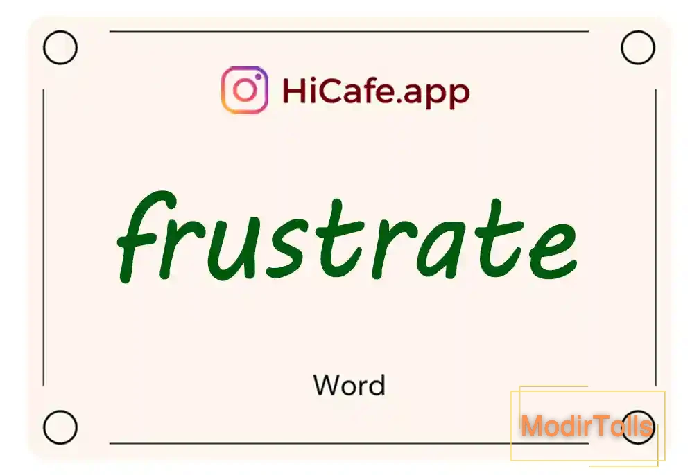 Meaning and usage of frustrate word