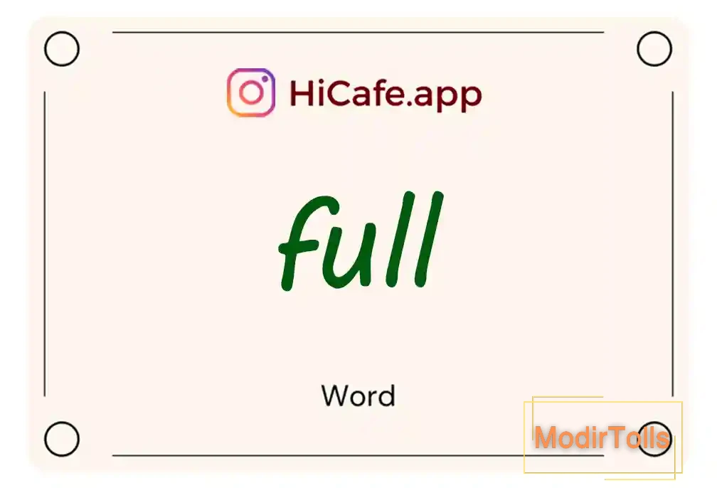Meaning and usage of full word