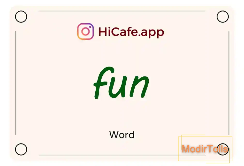 Meaning and usage of fun word