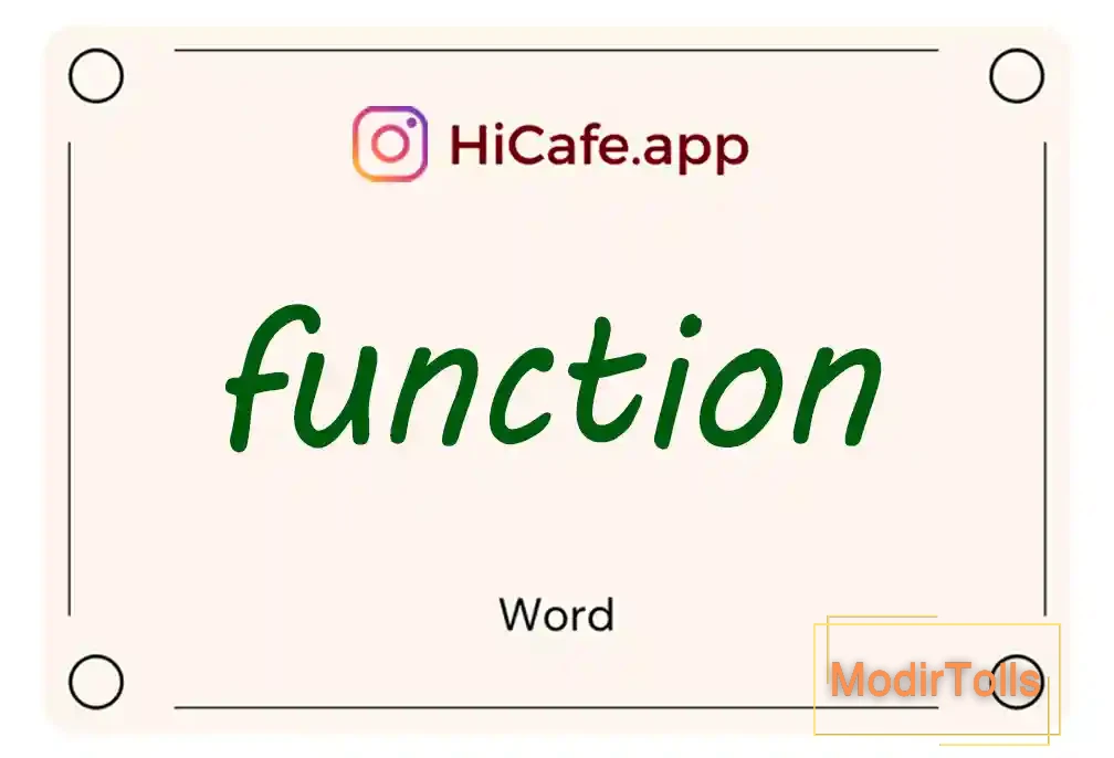 Meaning and usage of function word