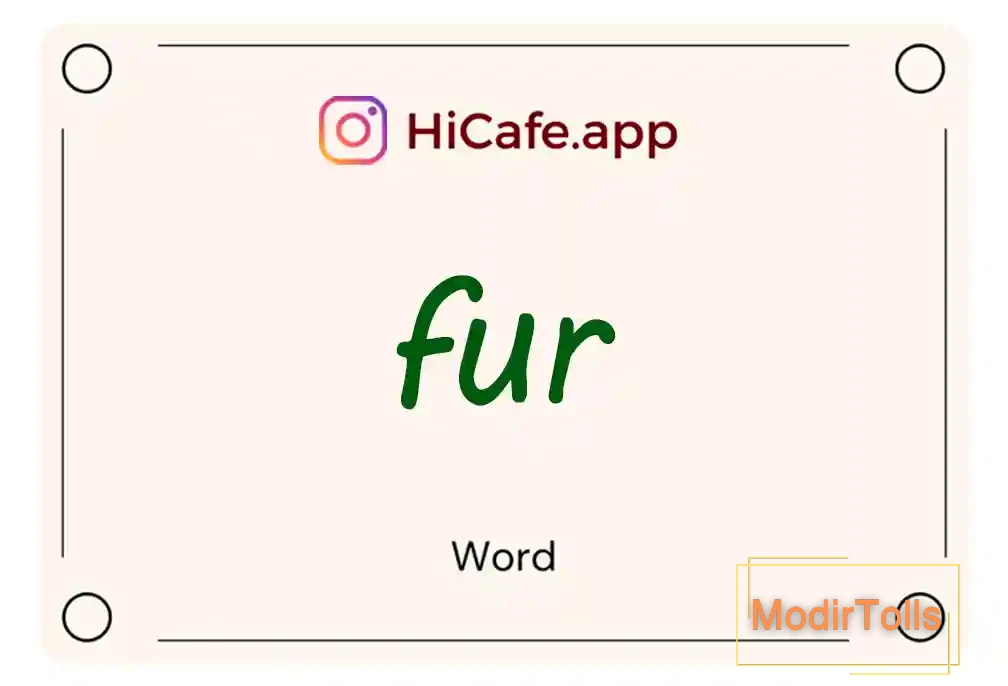 Meaning and usage of fur word