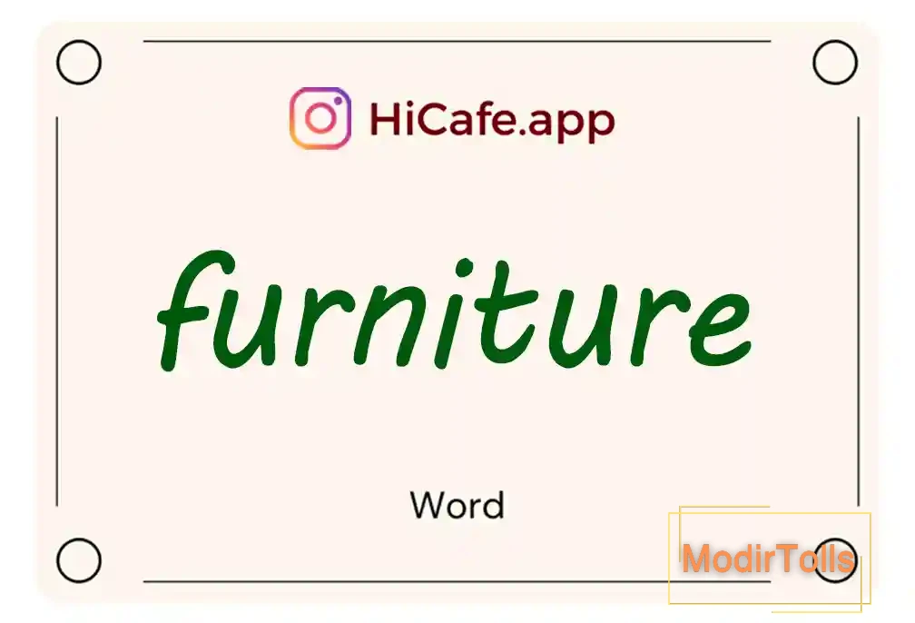 Meaning and usage of furniture word